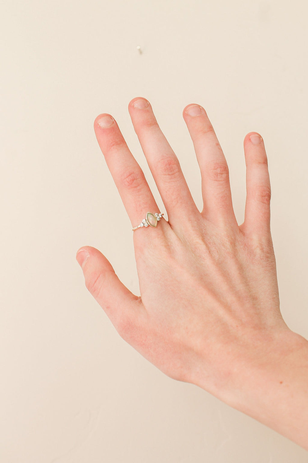 Serena Opal Ring in Silver - Quarter Circle AK Boutique