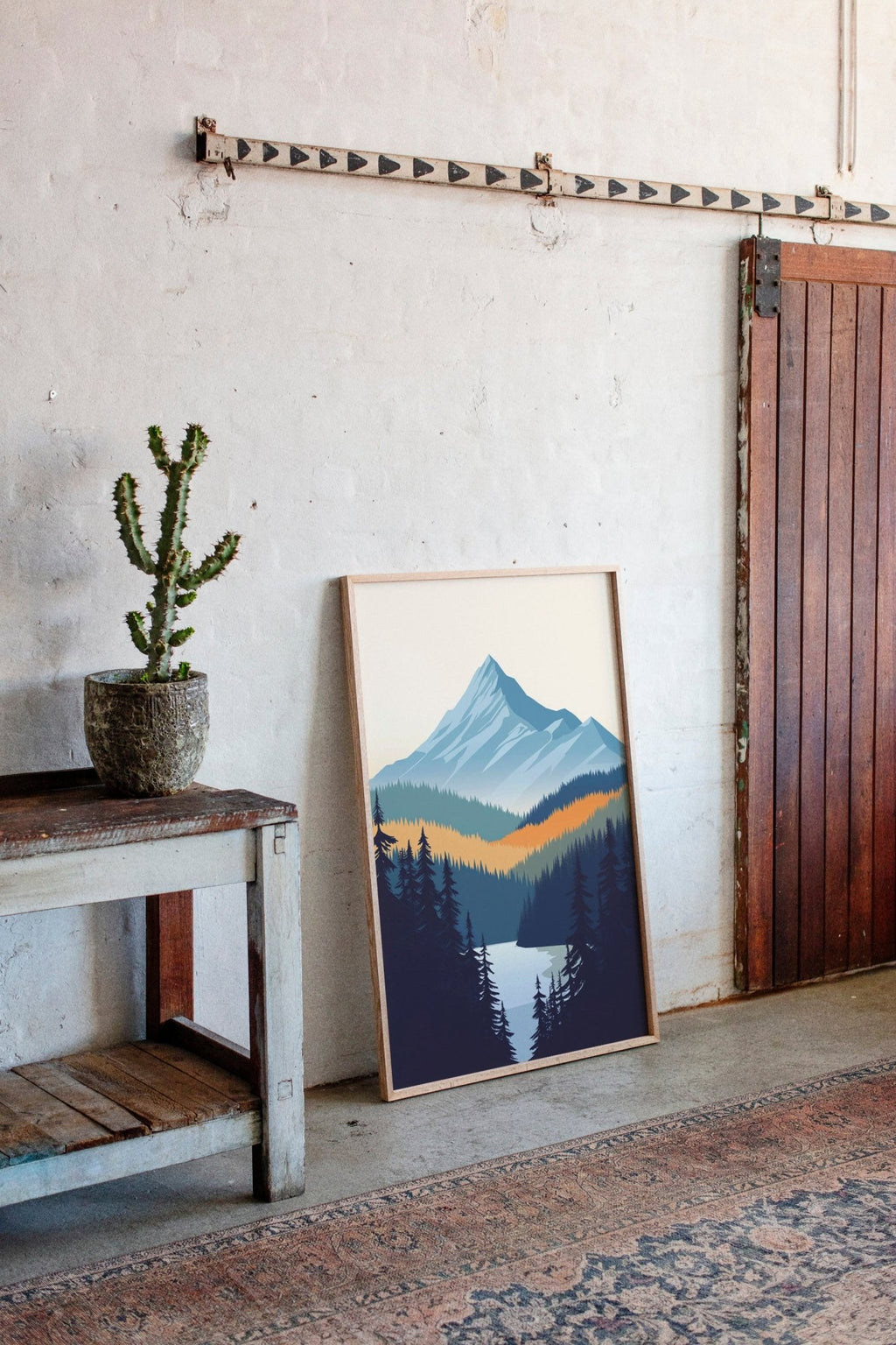 Serene Peaks - Modern Mountain Landscape Print - Quarter Circle AK Boutique