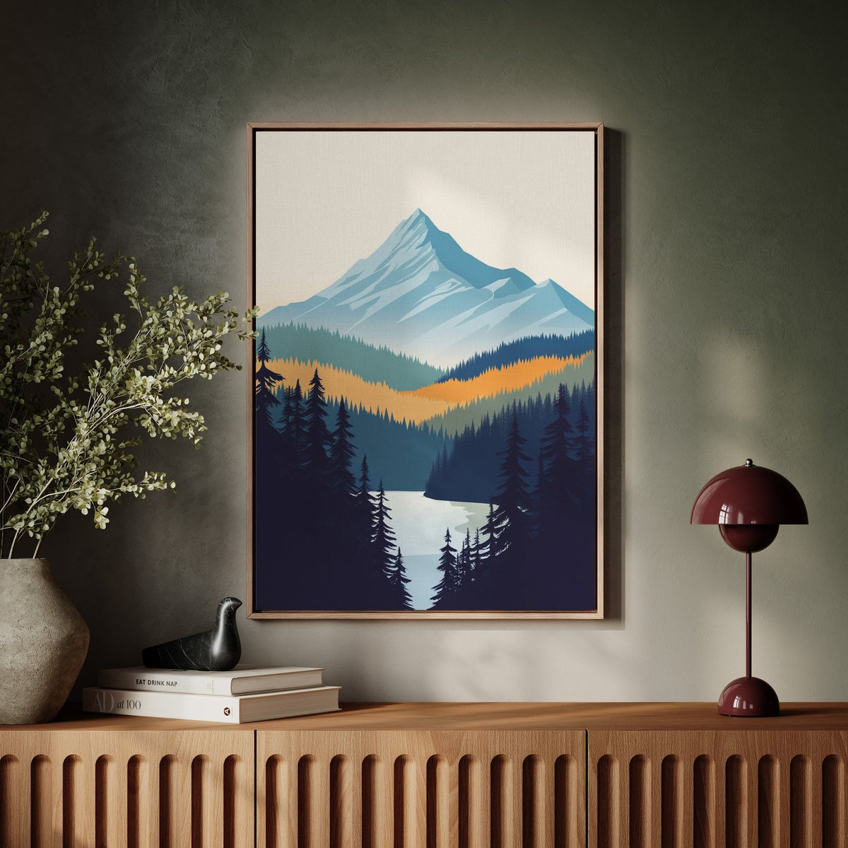 Serene Peaks - Modern Mountain Landscape Print - Quarter Circle AK Boutique