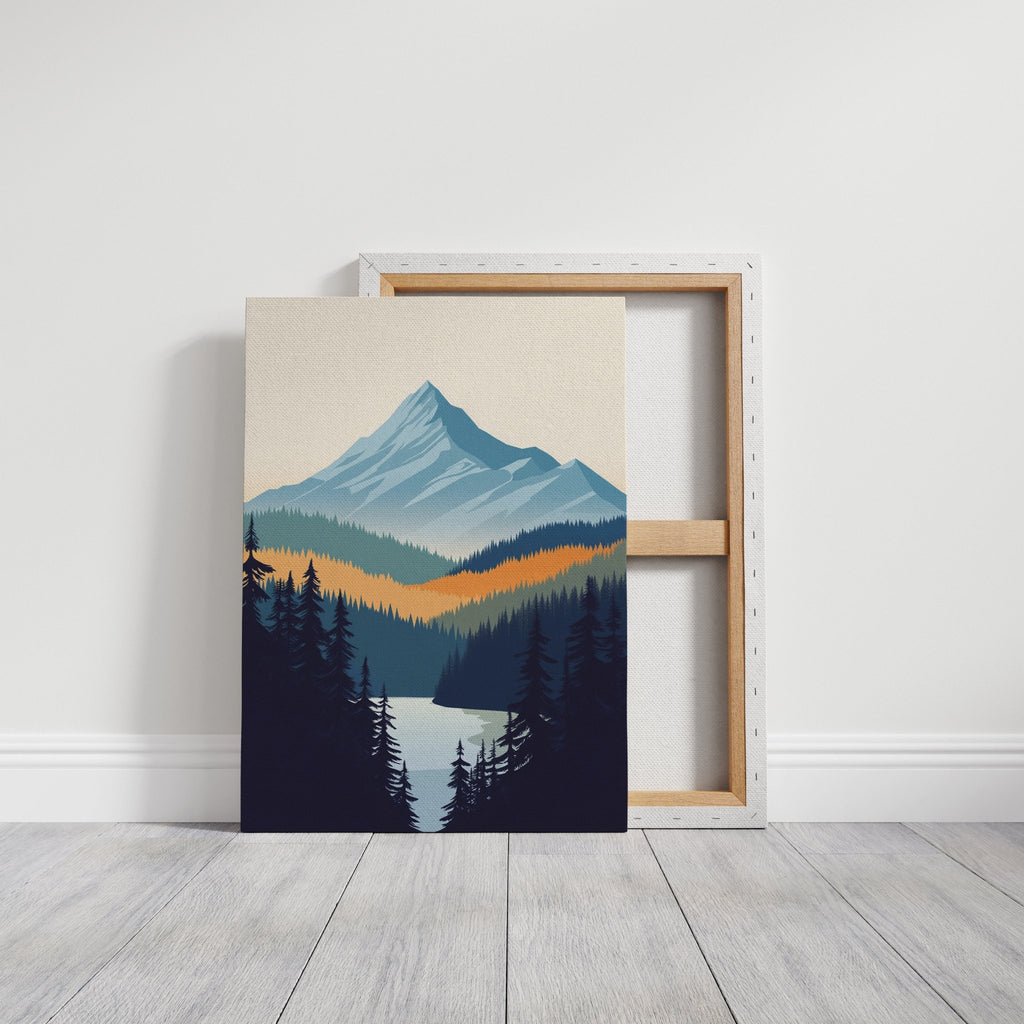 Serene Peaks - Modern Mountain Landscape Print - Quarter Circle AK Boutique