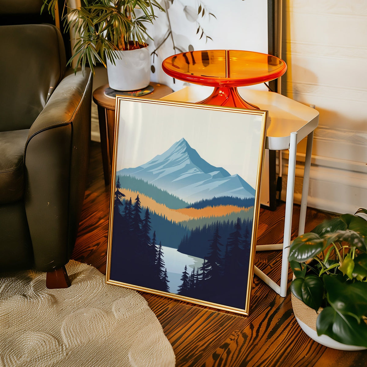 Serene Peaks - Modern Mountain Landscape Print - Quarter Circle AK Boutique