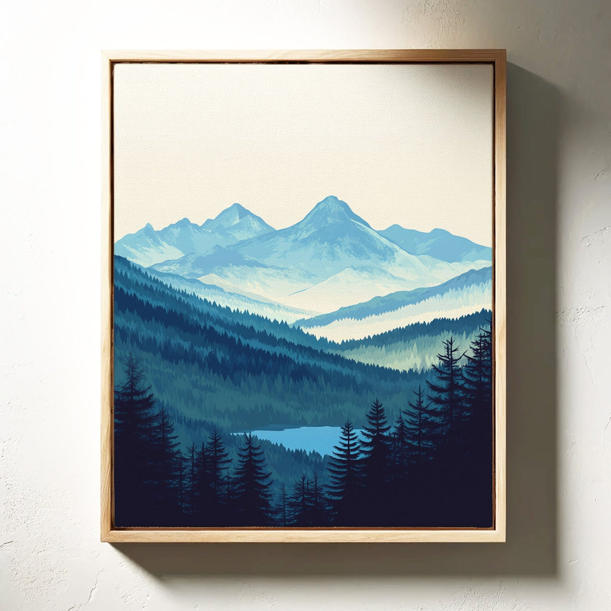 Serene Peaks - Tranquil Mountain Landscape Art - Quarter Circle AK Boutique