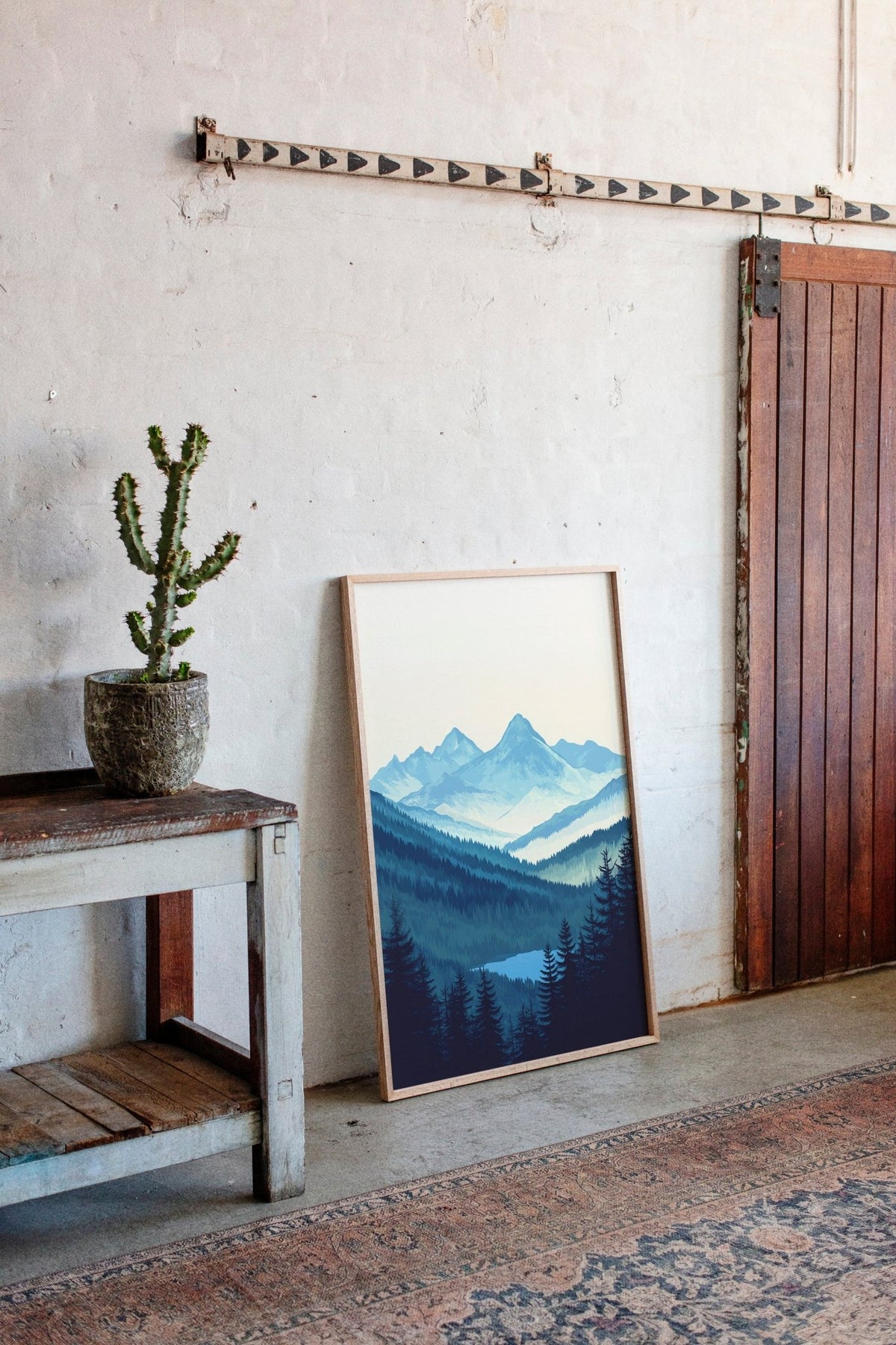 Serene Peaks - Tranquil Mountain Landscape Art - Quarter Circle AK Boutique