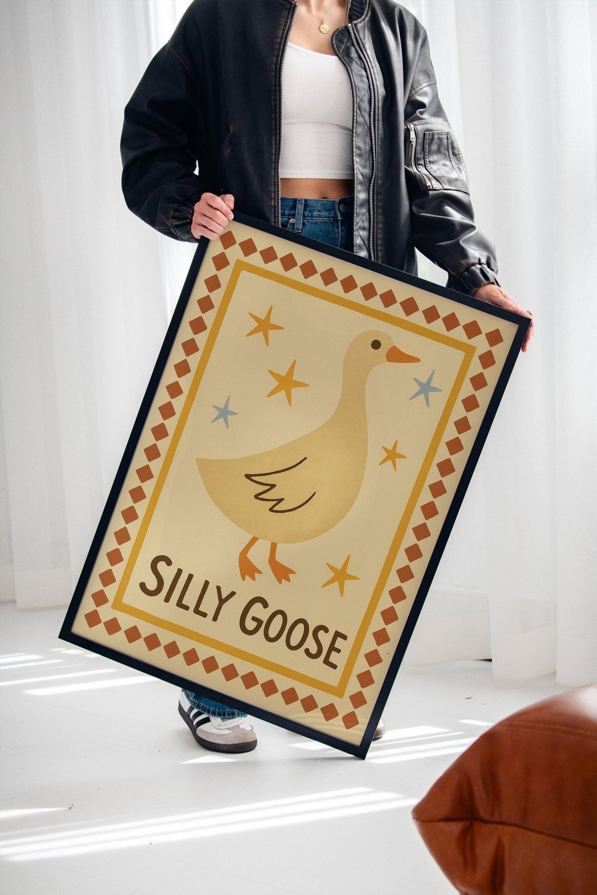 Silly Goose Folk Art Print - Quarter Circle AK Boutique