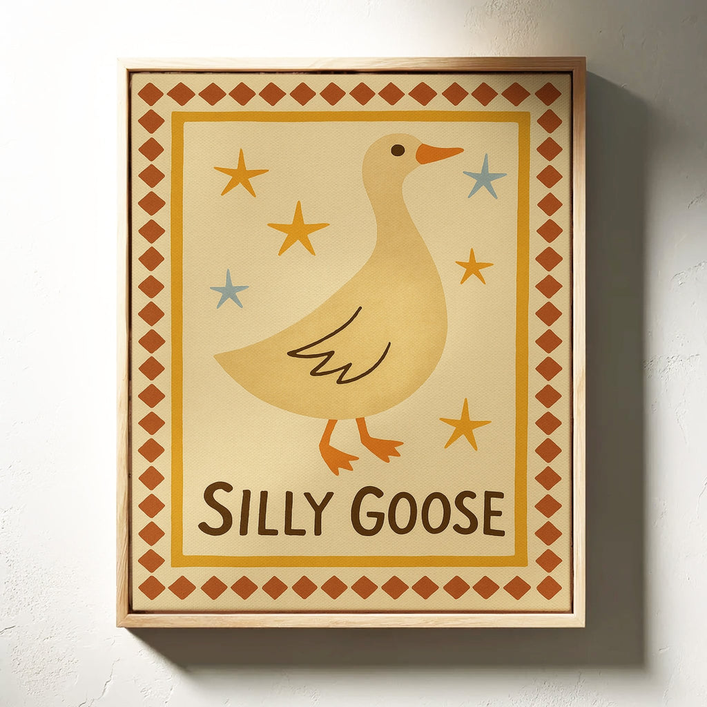Silly Goose Folk Art Print - Quarter Circle AK Boutique
