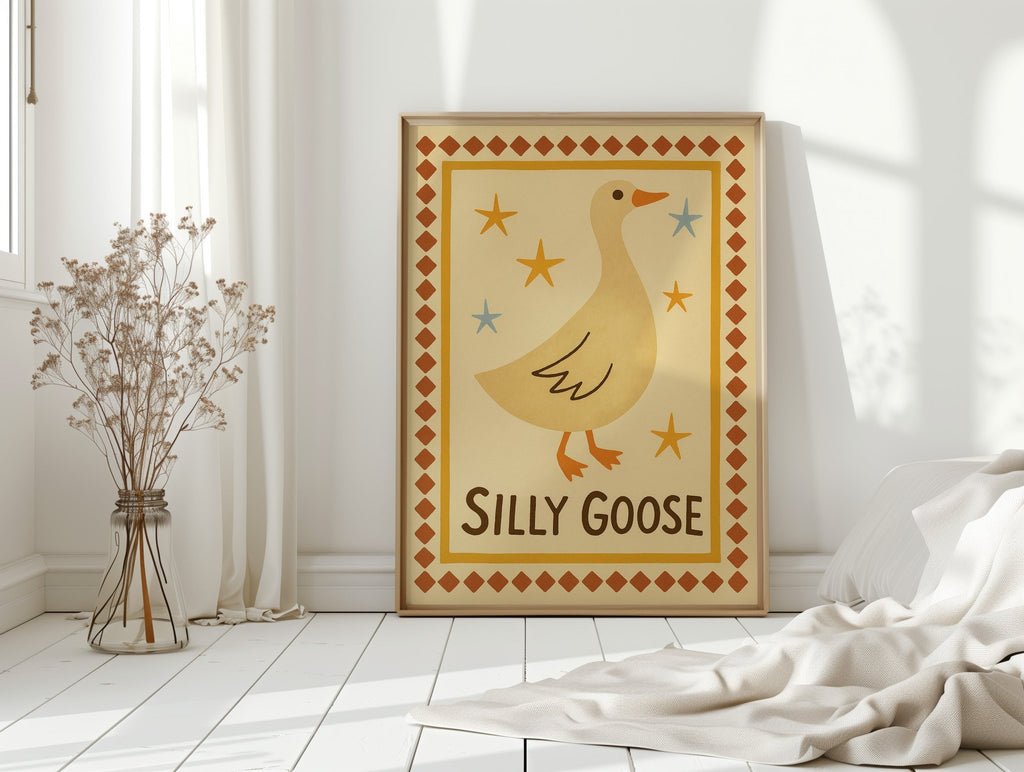 Silly Goose Folk Art Print - Quarter Circle AK Boutique