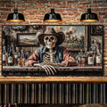 Skeleton Cowboy Barman At Western Saloon Wall Art - Quarter Circle AK Boutique