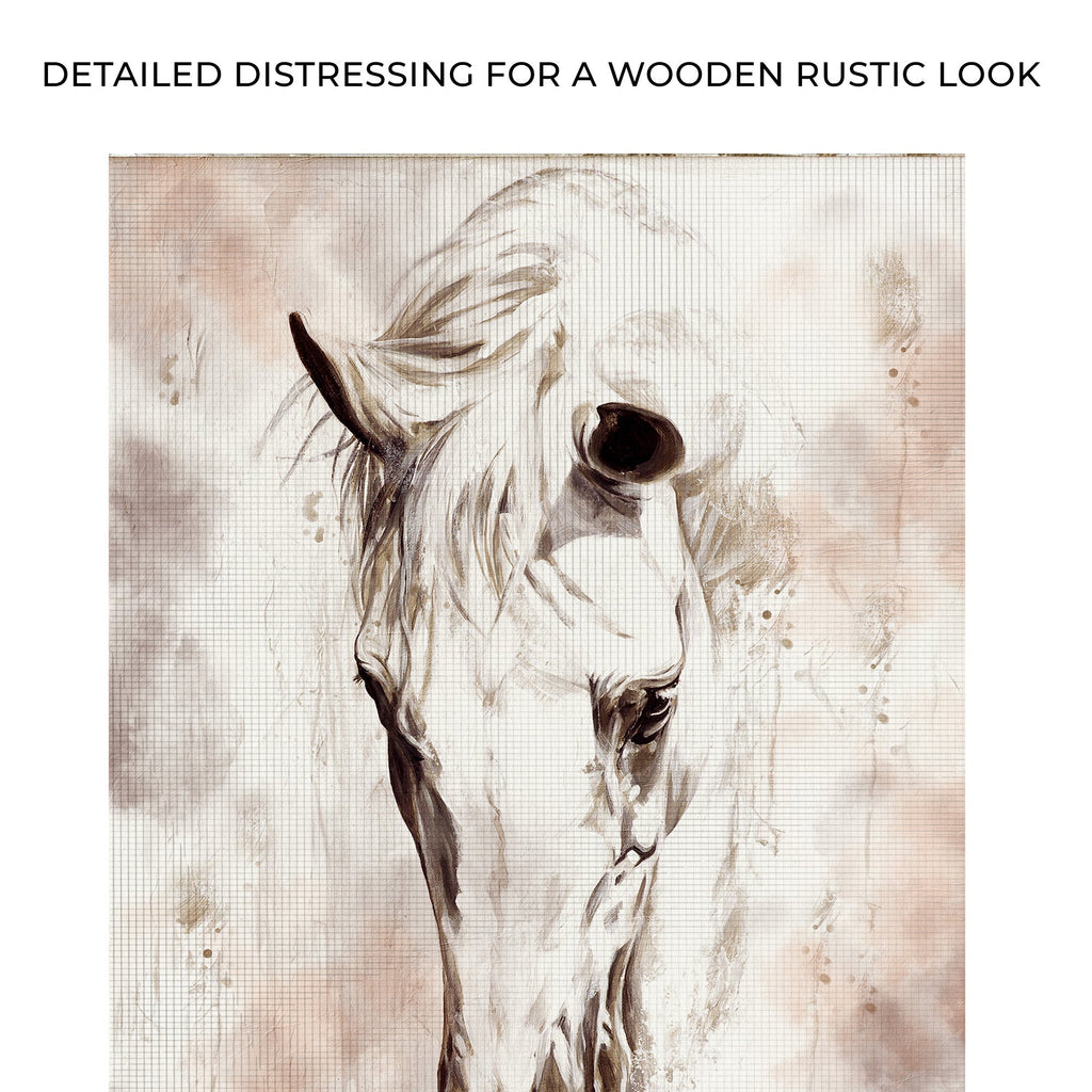 Sorrowful Horse Canvas Wall Art - Quarter Circle AK Boutique