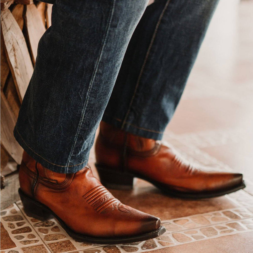 Men's Snip Toe Cowboy Boots Tan (H50030) | Soto Boots