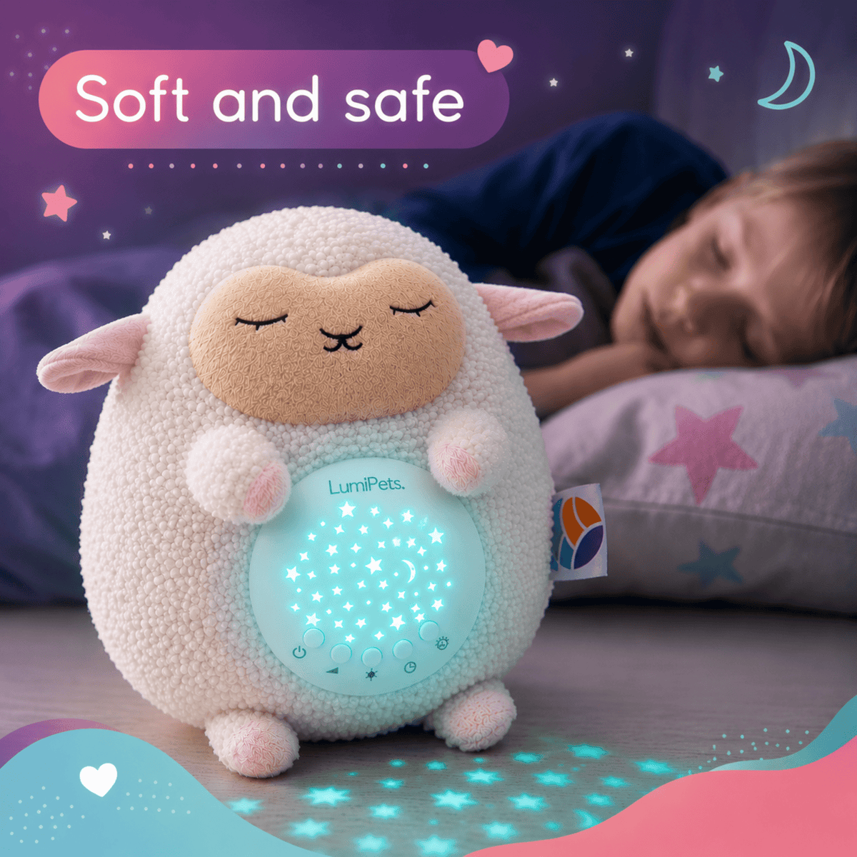 Sound Soother Lamb - Nursery Sound Soother Night Light - Quarter Circle AK Boutique