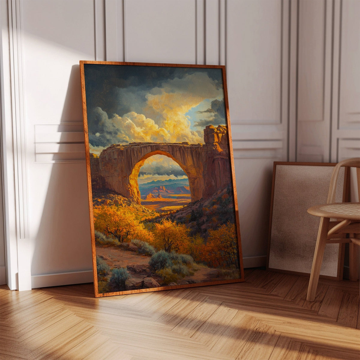 Southwest Arch Canyon Canvas – Autumn Desert Landscape Wall Art - Quarter Circle AK Boutique