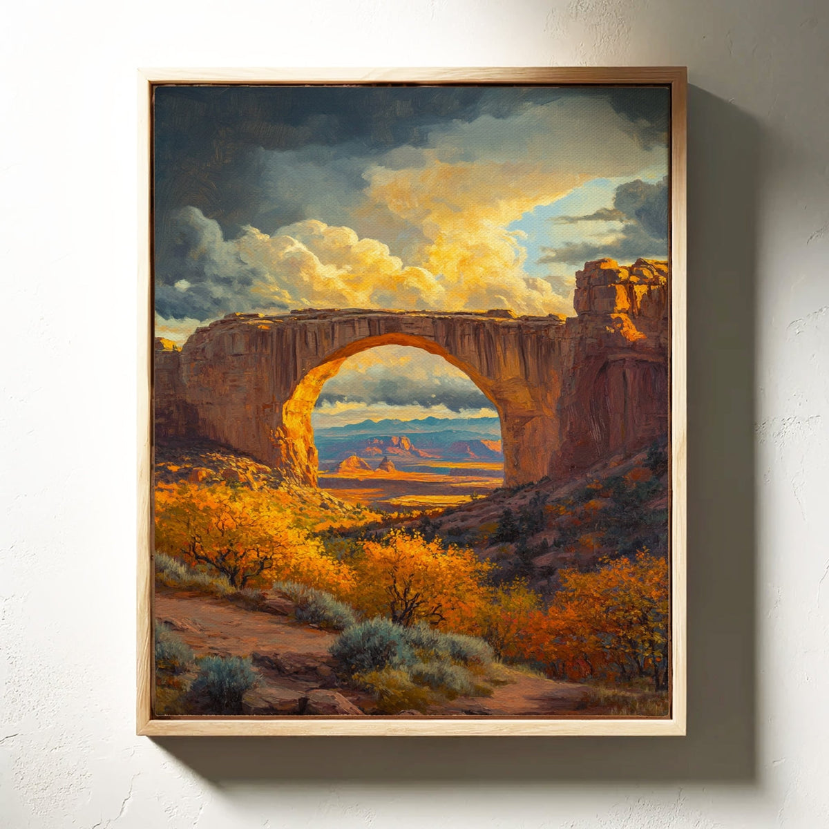 Southwest Arch Canyon Canvas – Autumn Desert Landscape Wall Art - Quarter Circle AK Boutique