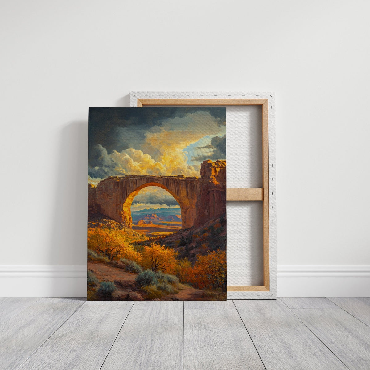Southwest Arch Canyon Canvas – Autumn Desert Landscape Wall Art - Quarter Circle AK Boutique