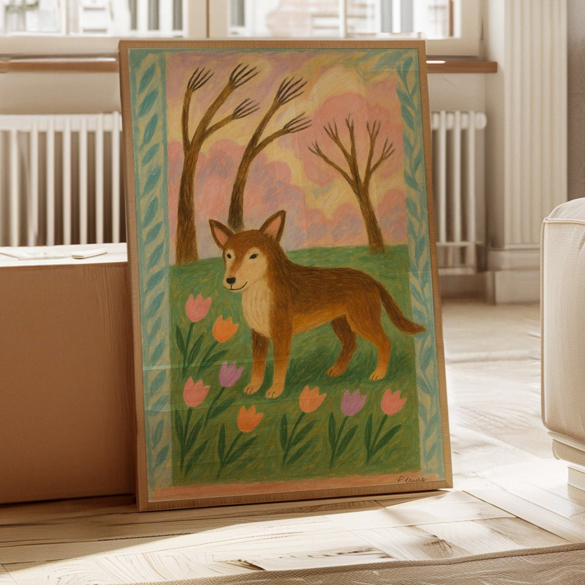 Spring Pup in Tulip Meadow - Quarter Circle AK Boutique
