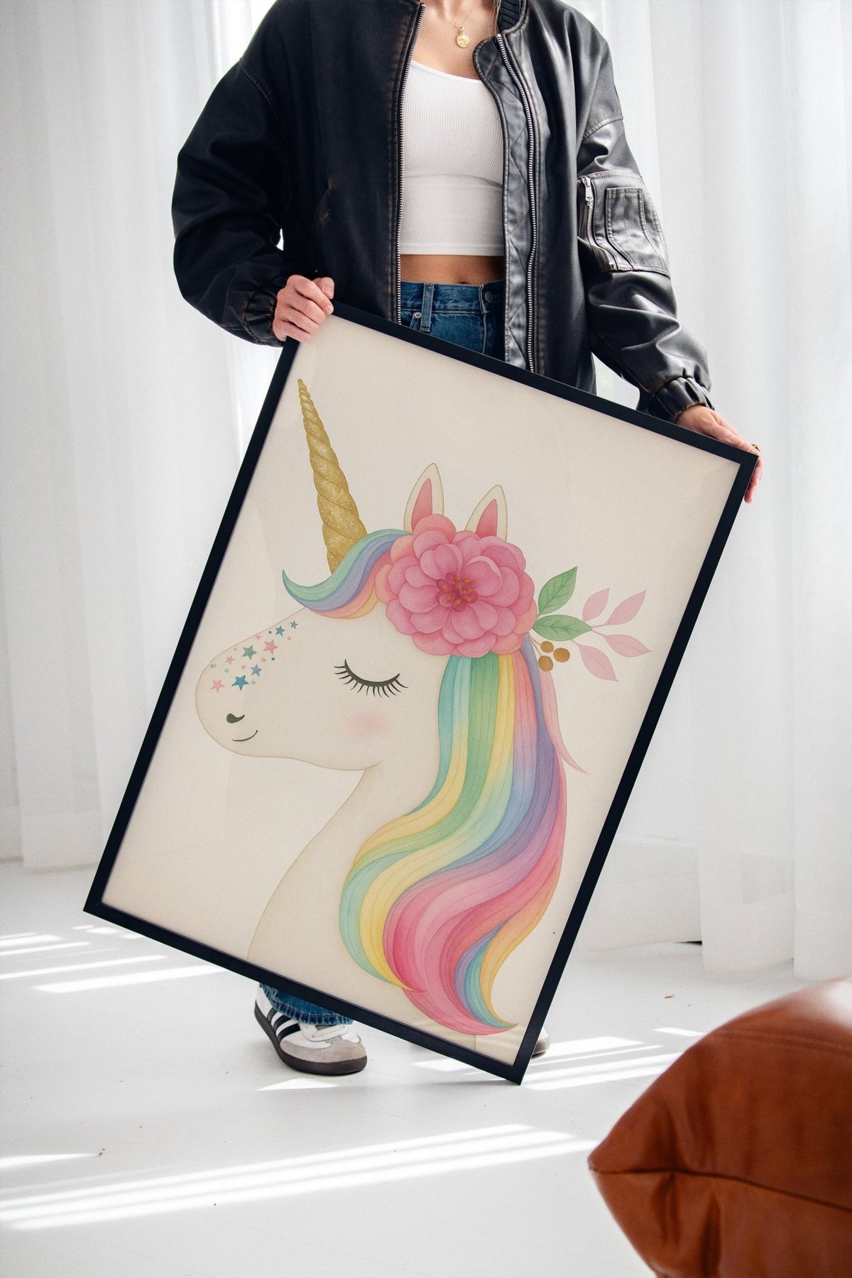 Starlit Unicorn with Rainbow Mane - Quarter Circle AK Boutique