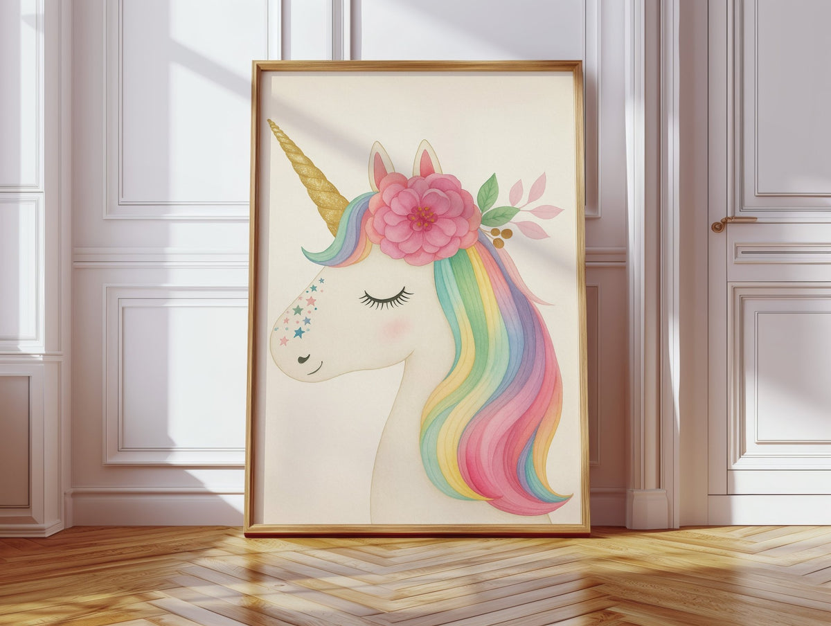 Starlit Unicorn with Rainbow Mane - Quarter Circle AK Boutique
