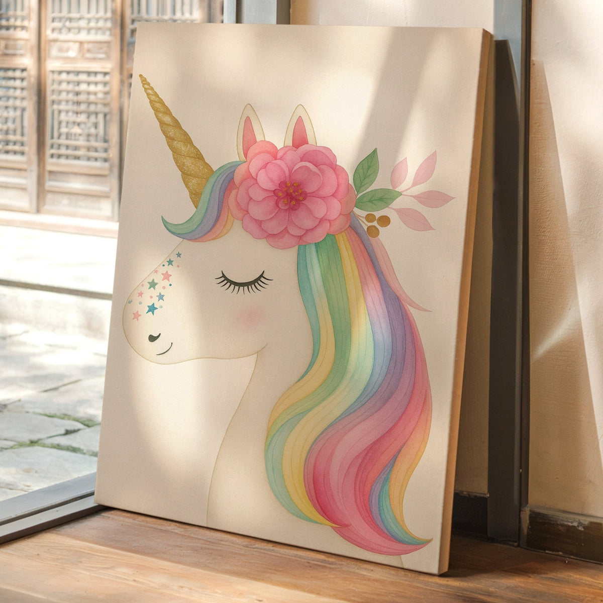 Starlit Unicorn with Rainbow Mane - Quarter Circle AK Boutique