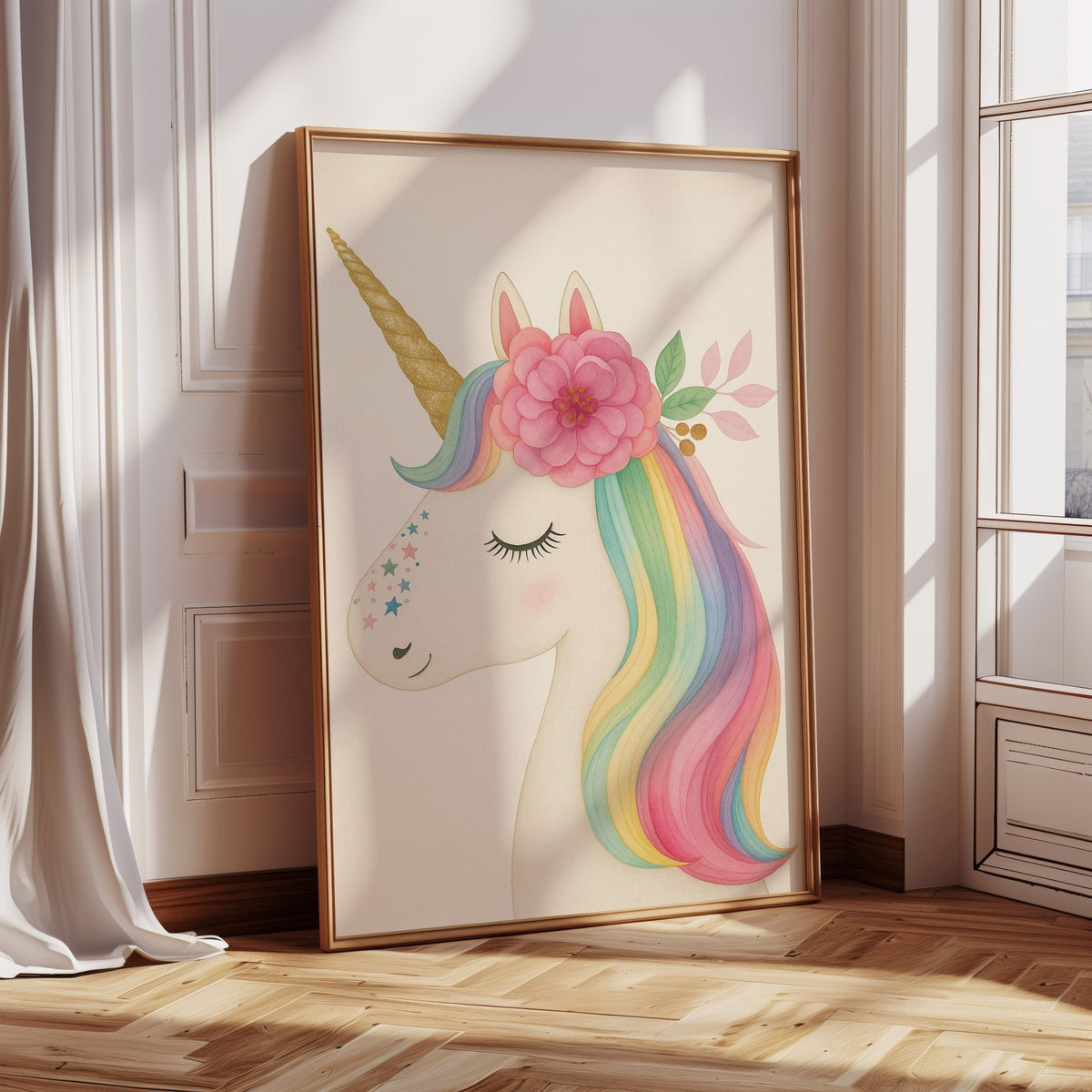 Starlit Unicorn with Rainbow Mane - Quarter Circle AK Boutique
