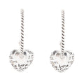 Sterling Silver Engraved Heart Hoop Earrings
