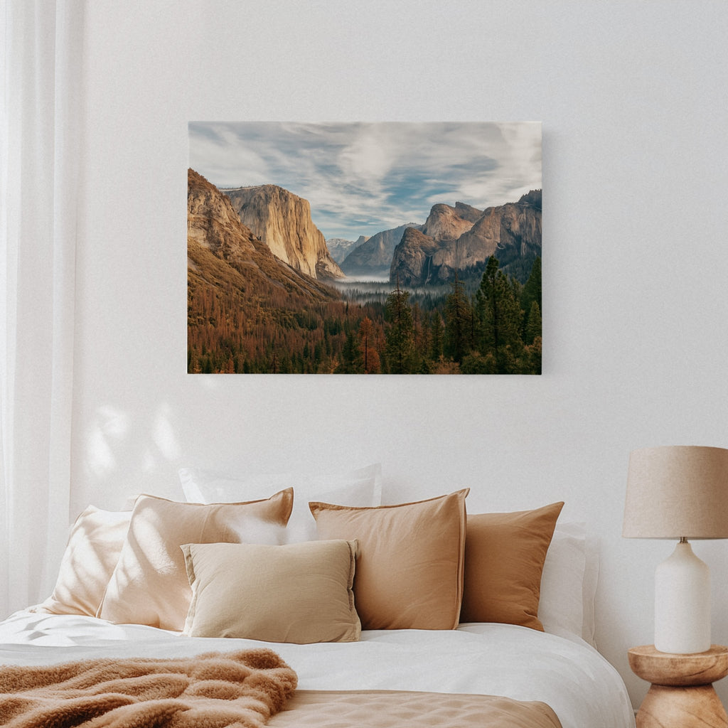 Stunning Yosemite Valley Canvas Art - Quarter Circle AK Boutique