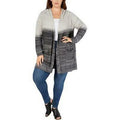 Style & Co. Womens Plus Ombre Hooded Cardigan Sweater - Quarter Circle AK Boutique
