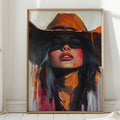 Sunkissed Heat – Bold Cowgirl Portrait with Fiery Palette - Quarter Circle AK Boutique