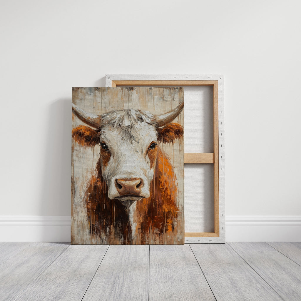 Sunset Longhorn on Weathered Wood - Quarter Circle AK Boutique