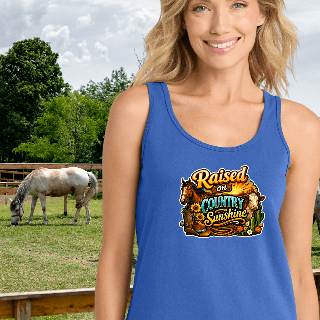 Country Tank Top, Cowgirl Tee, Farm Apparel for Women, Custom Tank Top