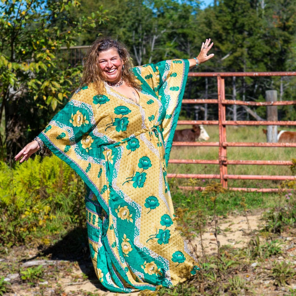 Surplus Sale Aanya Adjustable Long Kaftan Dress - Quarter Circle AK Boutique