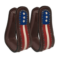 Tahoe Tack Patriotic American Flag Leather Adult Western Stirrups - Quarter Circle AK Boutique