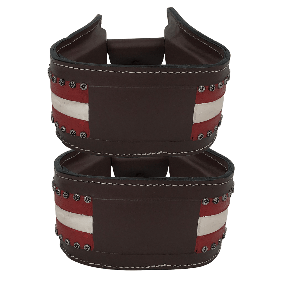 Tahoe Tack Patriotic American Flag Leather Adult Western Stirrups - Quarter Circle AK Boutique