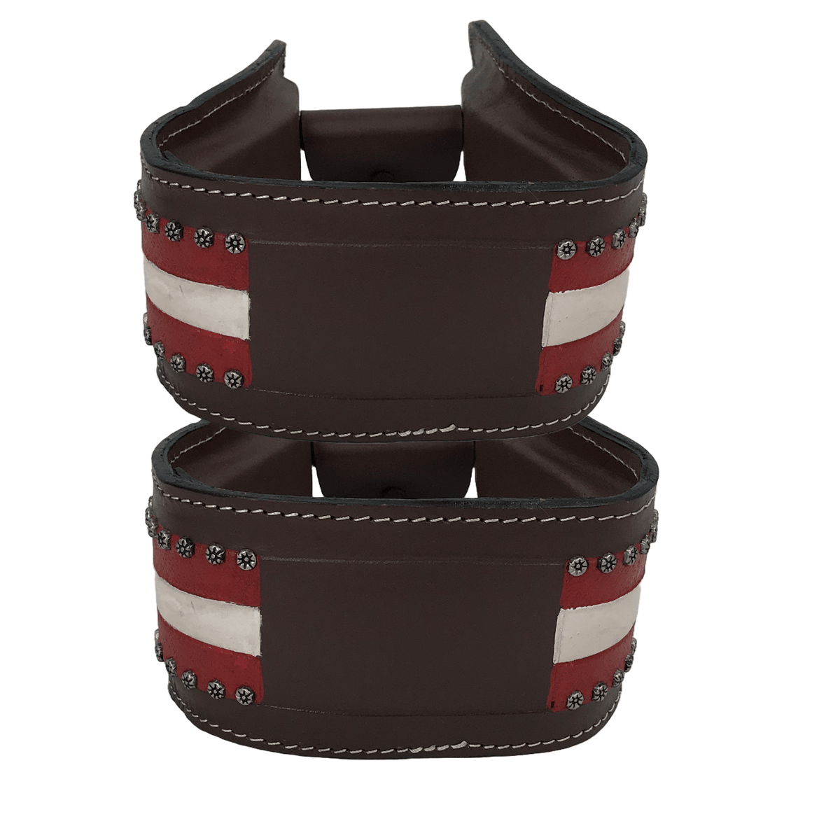 Tahoe Tack Patriotic American Flag Leather Adult Western Stirrups - Quarter Circle AK Boutique