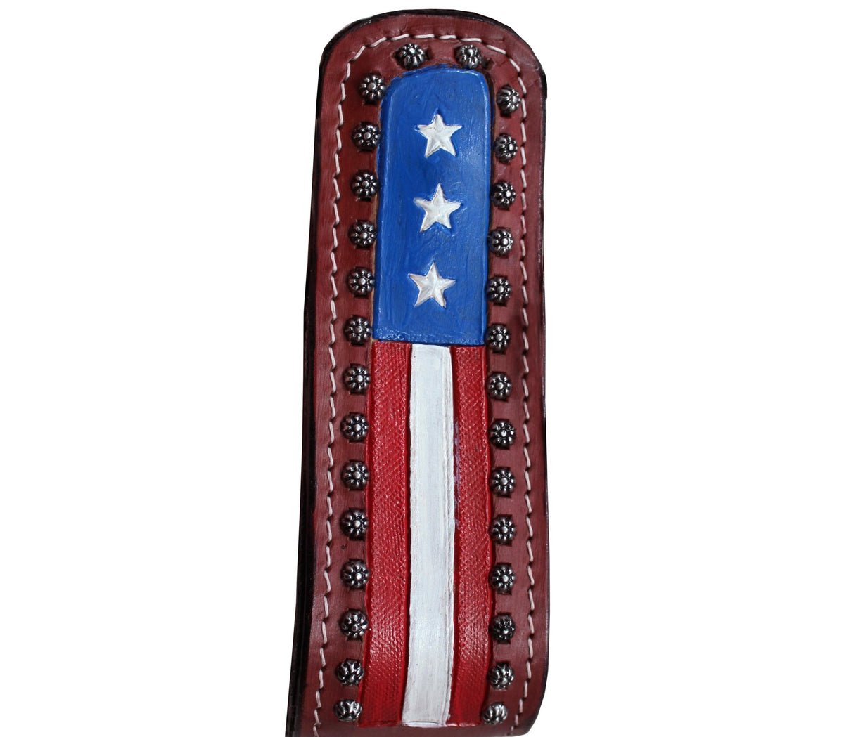 Tahoe Tack Patriotic American Flag Leather Adult Western Stirrups - Quarter Circle AK Boutique