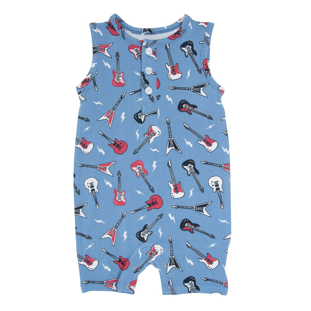 Tank Romper - Rock N Roll Blue - Quarter Circle AK Boutique