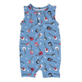 Tank Romper - Rock N Roll Blue - Quarter Circle AK Boutique