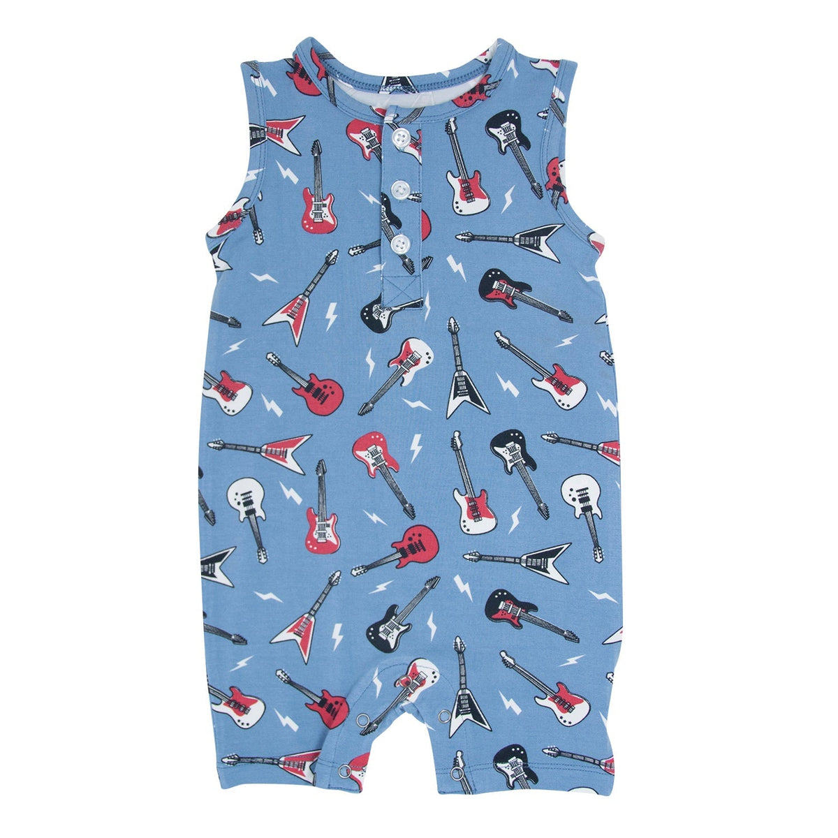 Tank Romper - Rock N Roll Blue - Quarter Circle AK Boutique
