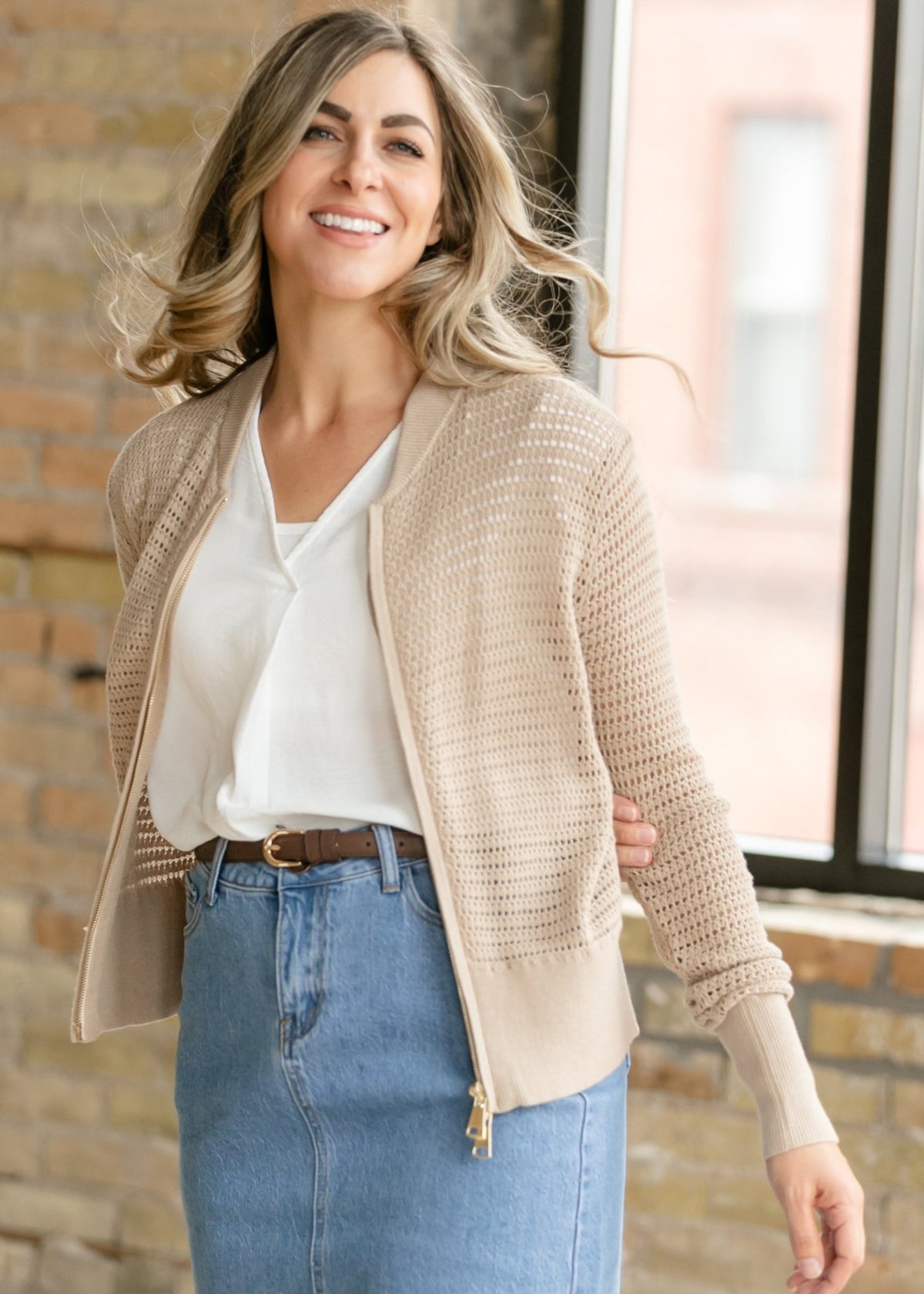 Tate Crochet Open Knit Cardigan - Quarter Circle AK Boutique