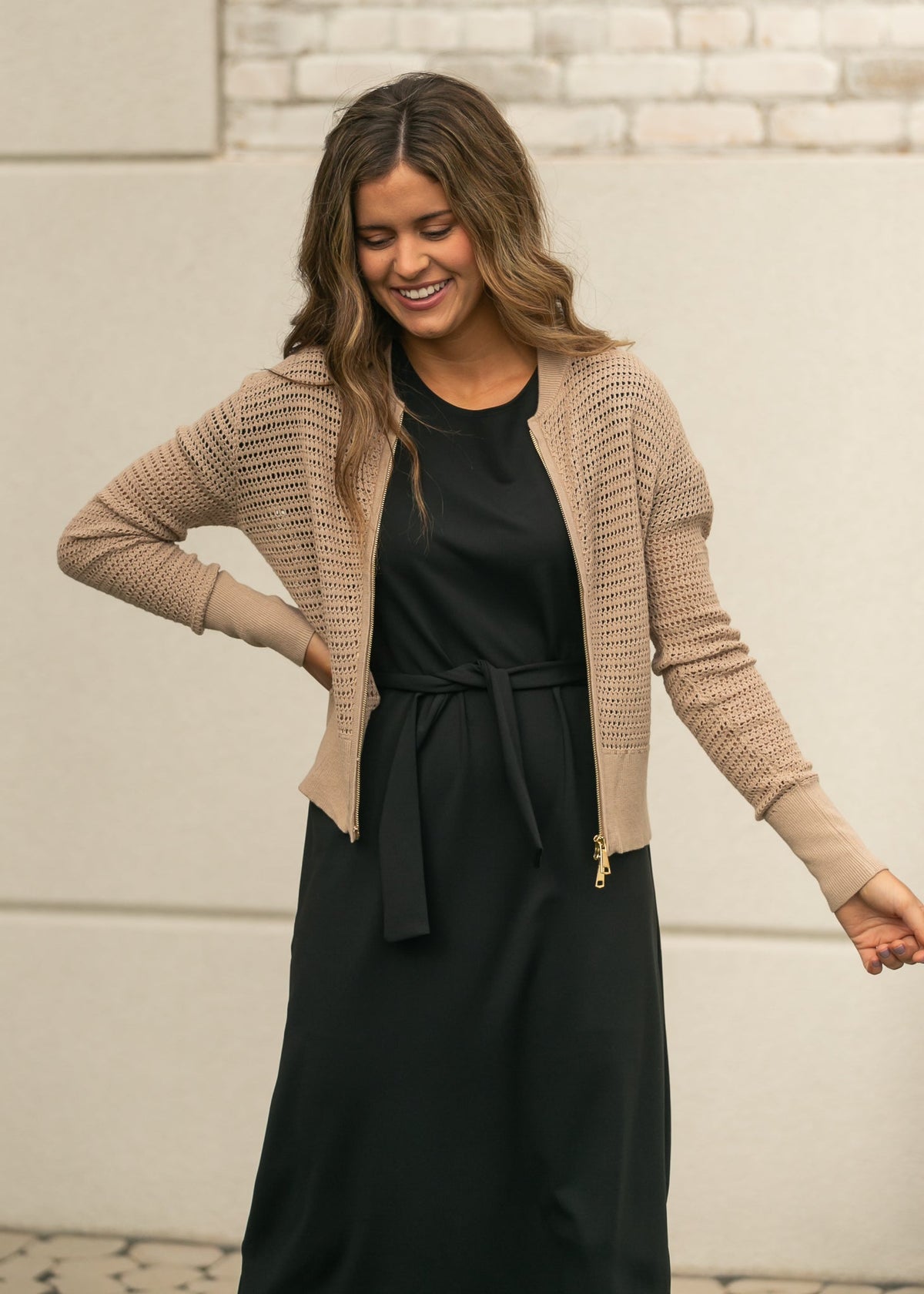 Tate Crochet Open Knit Cardigan - Quarter Circle AK Boutique