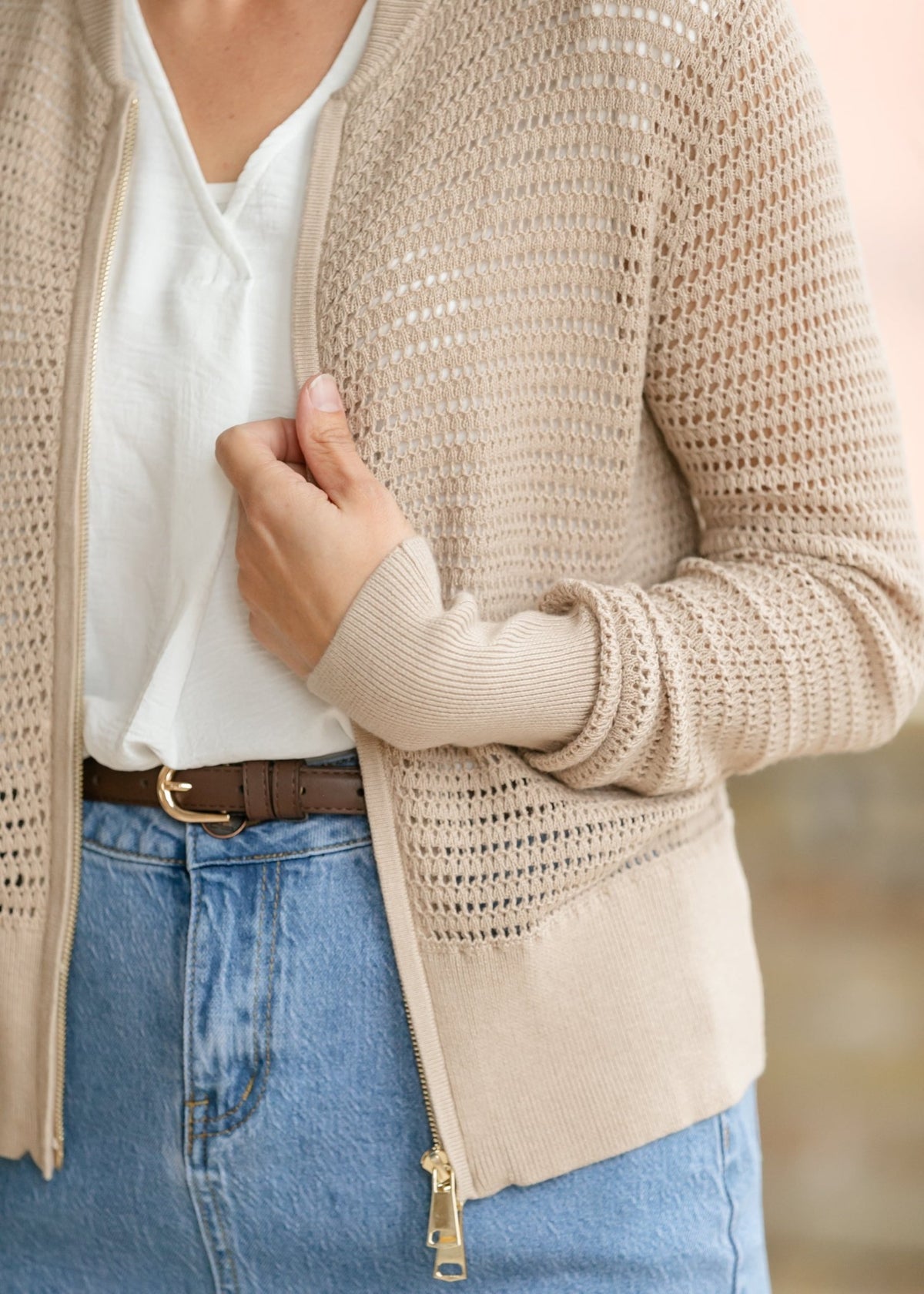 Tate Crochet Open Knit Cardigan - Quarter Circle AK Boutique