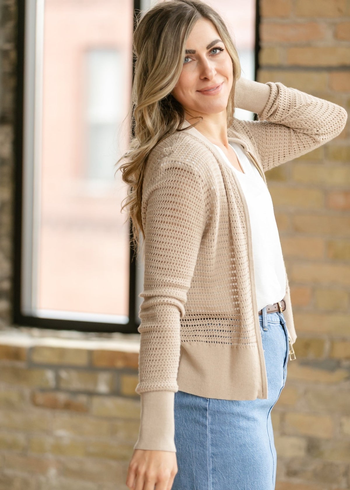 Tate Crochet Open Knit Cardigan - Quarter Circle AK Boutique