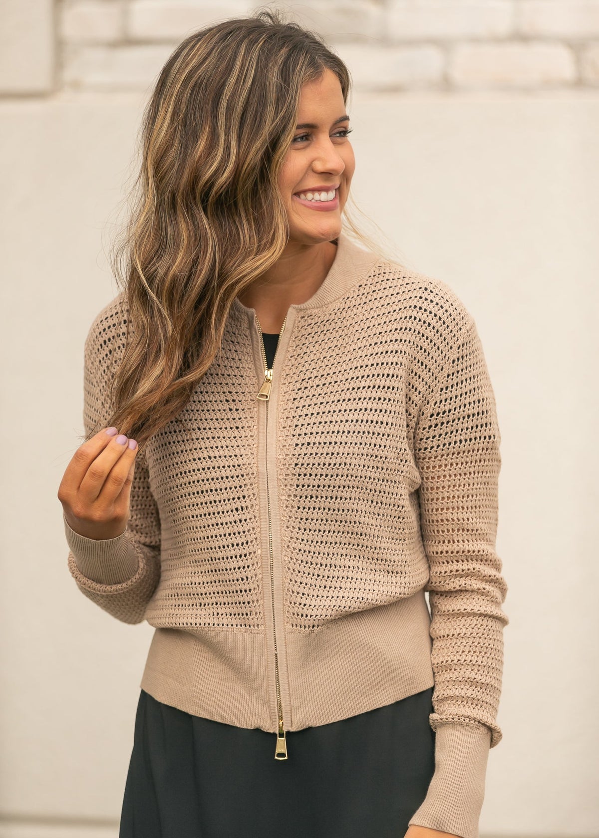 Tate Crochet Open Knit Cardigan - Quarter Circle AK Boutique