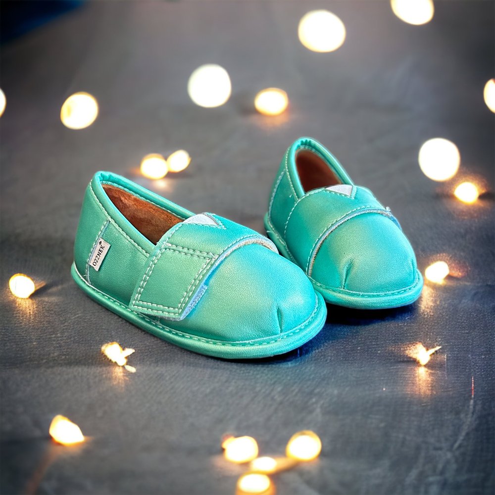 Teal Velvet Barefoot Shoe Topper | Ozznek Wide Toe Box & Zero-Drop - Quarter Circle AK Boutique