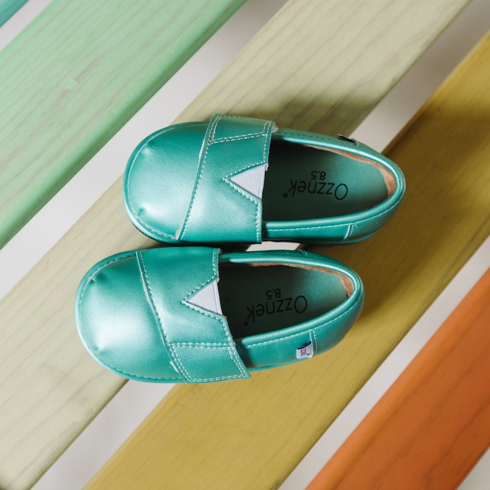 Teal Velvet Barefoot Shoe Topper | Ozznek Wide Toe Box & Zero-Drop - Quarter Circle AK Boutique