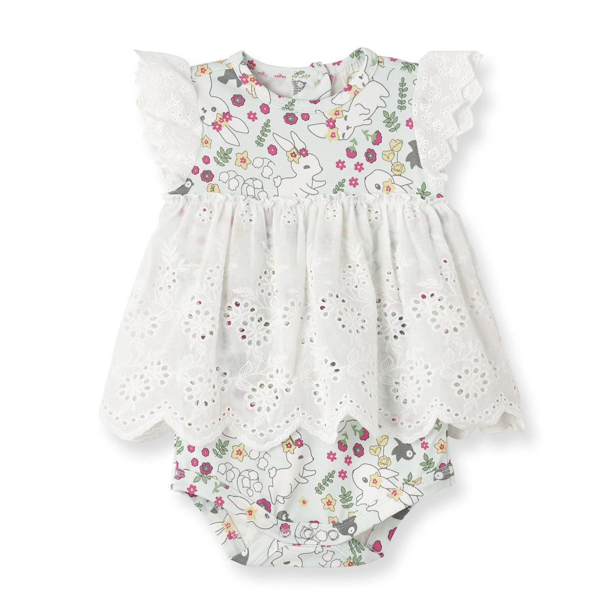Baby Girl's Cottontail Garden Bamboo Skirted Bodysuit 0-6M