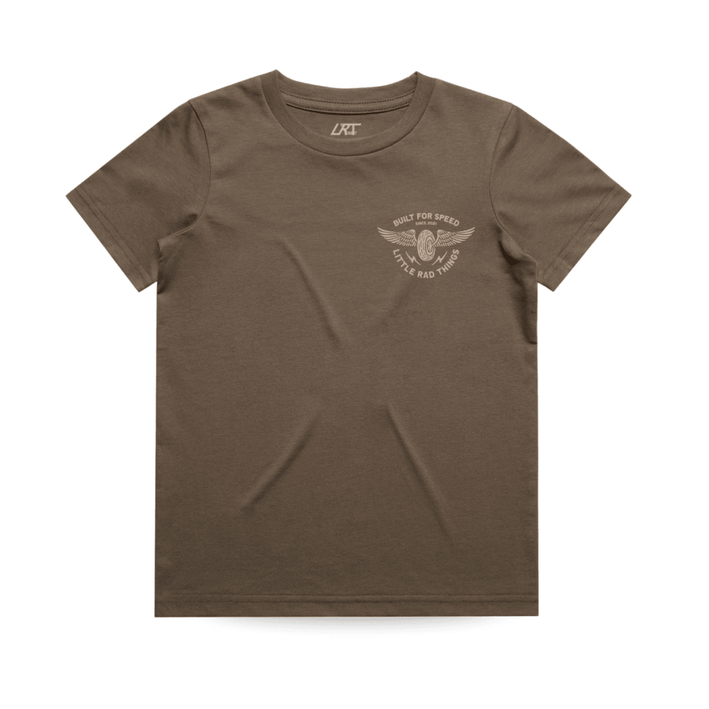 THE WINGED MECHANIC TEE - BROWN - Quarter Circle AK Boutique