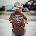 THE WINGED MECHANIC TEE - BROWN - Quarter Circle AK Boutique