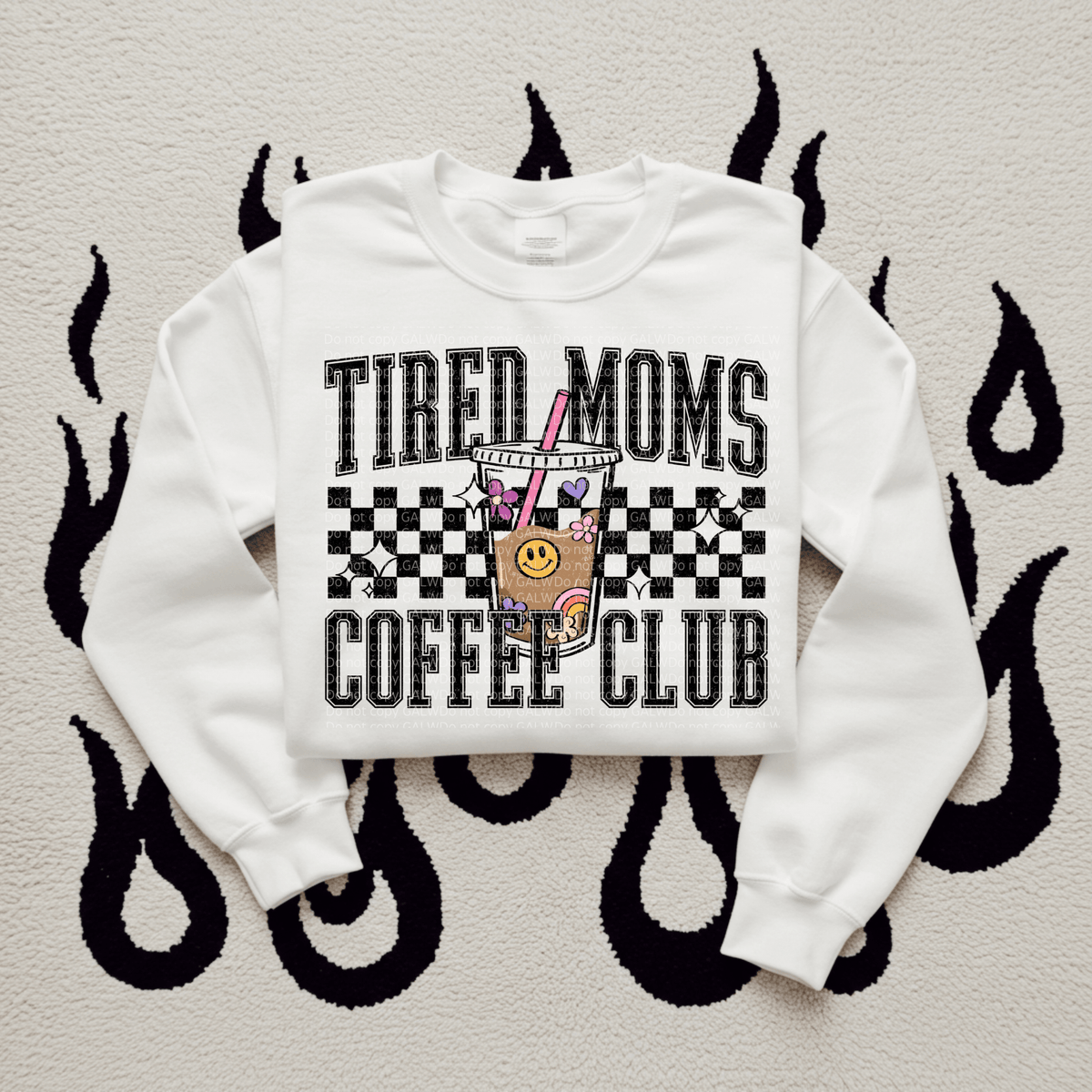 Tired moms coffee club tee or sweatshirt - Quarter Circle AK Boutique