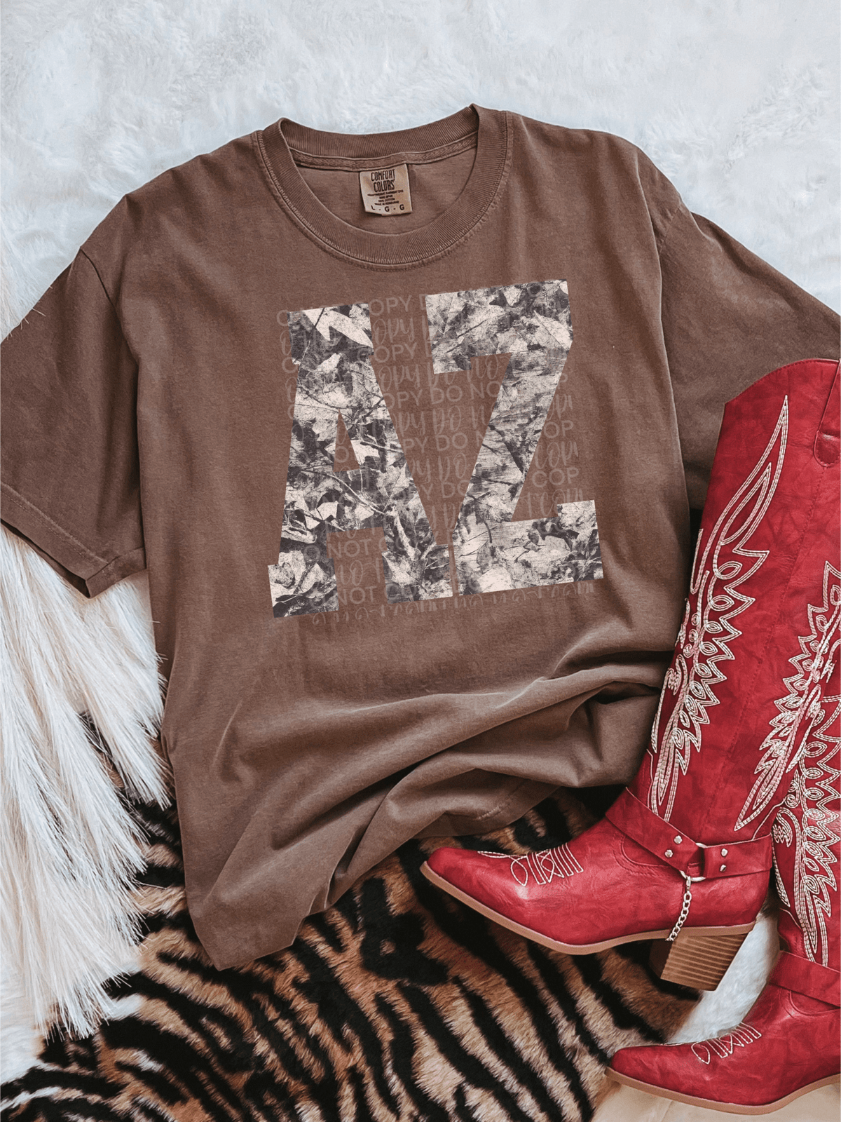 Trendy camo AZ tee or sweatshirt - Quarter Circle AK Boutique