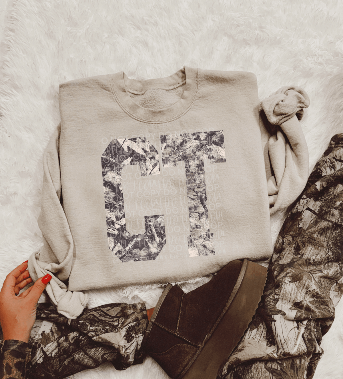 Trendy camo CT tee or sweatshirt - Quarter Circle AK Boutique