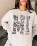 Trendy camo MI tee or sweatshirt - Quarter Circle AK Boutique